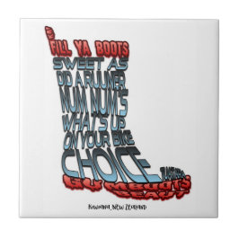 Grote keramische tegel met Kiwiana-ontwerp Tegeltje