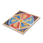 Grote keramische tegel Siciliaanse stijl "Erice" p Tegeltje (Zijkant)