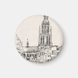 Grote Kerk Breda Cityscape Nederland Magneet