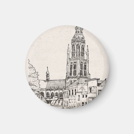 Grote Kerk Breda Cityscape Nederland Magneet (Voorkant)