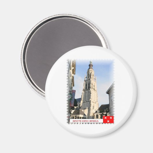 Grote Kerk, Breda, Nederland Magneet (Voorkant / Achterkant)