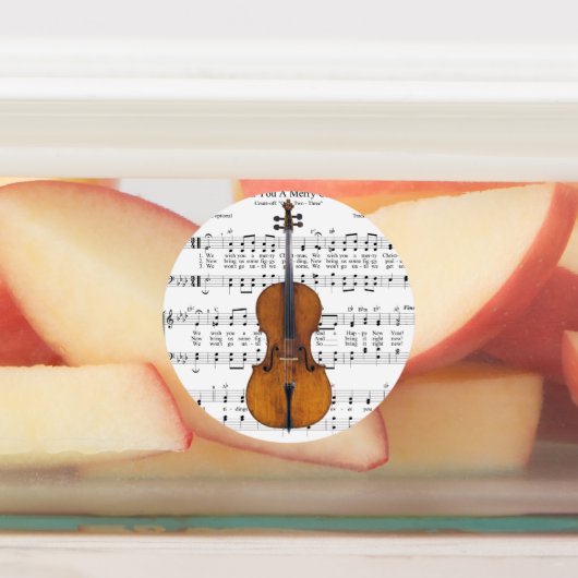 Grote Kerst Bladmuziek & Instrumenten Labels (Aangebracht)