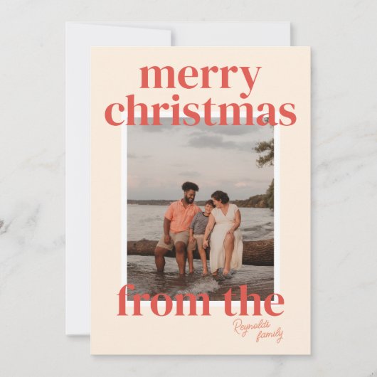 Grote Kerst Groet Foto Kaart (Voorkant)