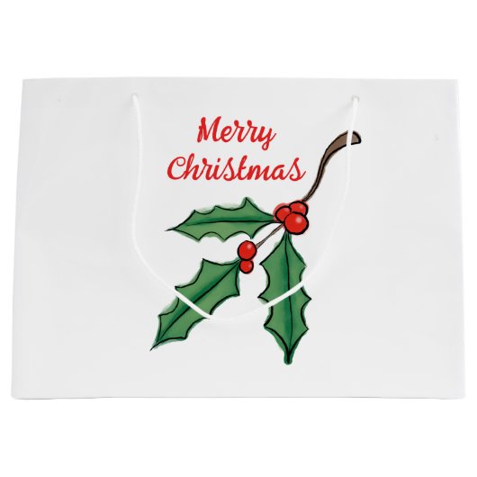 Grote kerst hulstcadeautas groot cadeauzakje (Voorkant)