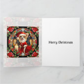 Grote Kerst Kaart Chihuahua in Santa Dress (Binnen)