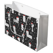 Grote Kerst Katten Gift Bag Groot Cadeauzakje (Voorkant Gekanteld)
