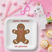 Grote kerst met koekjesbrood papieren bordje (Feest)