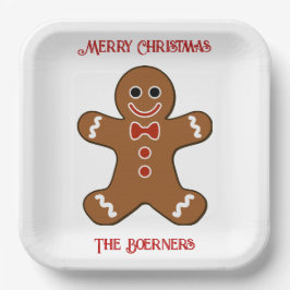 Grote kerst met koekjesbrood papieren bordje