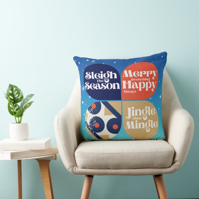 Grote Kerst Mid Century Modern Worp Kussen (Stoel)