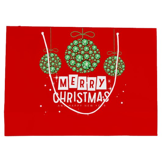 Grote Kerst Ornament Gift Bag Groot Cadeauzakje (Achterkant)