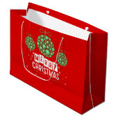 Grote Kerst Ornament Gift Bag Groot Cadeauzakje (Voorkant Gekanteld)