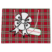 Grote kerstbal Rood met feestdag cadeautas (Voorkant)