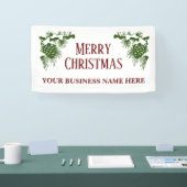 Grote kerstbanner met sneeuw bedekte pinecones spandoek (Beurs)