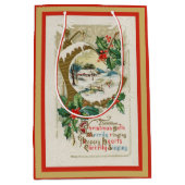 Grote Kerstbel en Winter Thuis Medium Cadeauzakje (Voorkant)