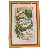Grote Kerstbel en Winter Thuis Medium Cadeauzakje (Achterkant)