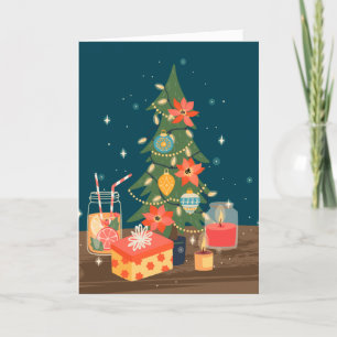 Grote kerstboom feestdagen kaart