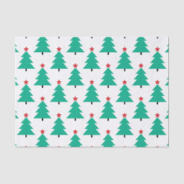 Grote kerstboom met rode ster tissuepapier