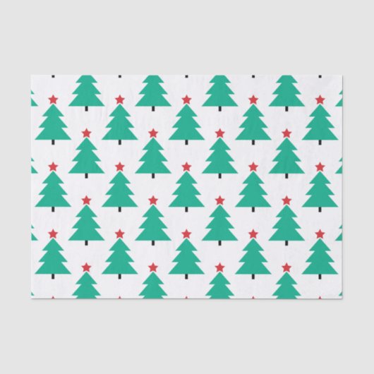 Grote kerstboom met rode ster tissuepapier (Voorkant)