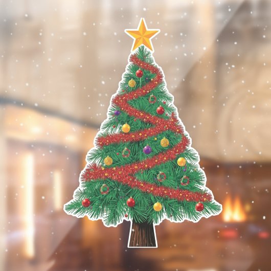 Grote Kerstboom Raamsticker