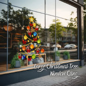 Grote kerstboomruitjes raamsticker