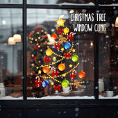 Grote kerstboomruitjes raamsticker