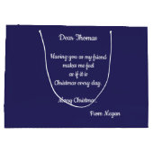 Grote kerstcadeau voor Folk met aangepast bericht Groot Cadeauzakje (Achterkant)