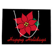 Grote kerstcadeautas met cadeautjes in Poinsettia Groot Cadeauzakje (Achterkant)