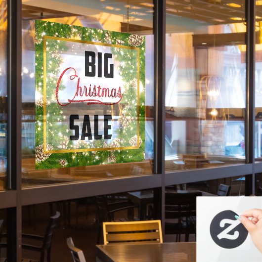 Grote kerstfeestdag verkoop Pinecone Window Cling Raamsticker (Restaurant Raam)