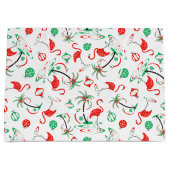 Grote kerstflamingo cadeautas rood (Voorkant)