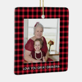 Grote kerstfoto's Red Buffalo Pset Keramisch Ornament (Rechts)