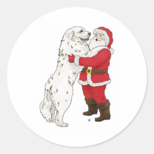 Grote kerstgroet in de Pyreneeën Ronde Sticker