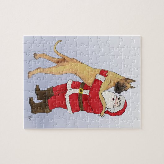 Grote kerstgroet voor Dane Jowly Legpuzzel (Horizontaal)