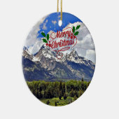 Grote kerstgroeten in het nationale park Grand Tet Keramisch Ornament (Rechts)