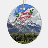 Grote kerstgroeten in het nationale park Grand Tet Keramisch Ornament (Links)