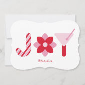 Grote Kerstkaart Rood en Roze Kaart (Voorkant)