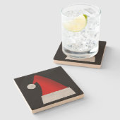 Grote kerstkerstkerstkerstkerstkerstmanhoed stenen onderzetter (Zijkant)