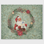 Grote kerstkerstkerstman en grote adem cadeaupapier (Vlak)