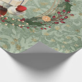 Grote kerstkerstkerstman en grote adem cadeaupapier (Hoek)