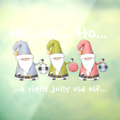 Grote kerstkleppen/gnomen met Ornamenten Raamsticker (Vel 3)