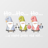 Grote kerstkleppen/gnomen met Ornamenten Raamsticker (Vel)