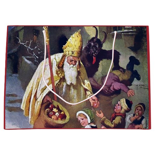 Grote kerstkrampus Gift Bag Groot Cadeauzakje (Voorkant)