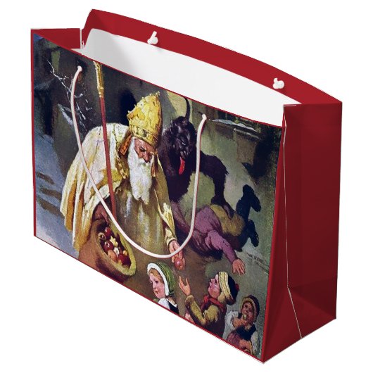Grote kerstkrampus Gift Bag Groot Cadeauzakje (Achterkant Gekanteld)