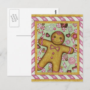 Grote kerstkrans ansichtkaart briefkaart