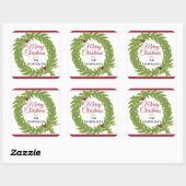 Grote kerstkrans van 3 inch vierkant op maat gemaa vierkante sticker (Vel)