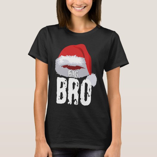 Grote Kerstman Bro Kerst Rode Kerstman Muts Broer T-shirt (Voorkant)