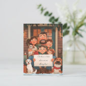Grote Kerstmis Familie en Huisdieren Briefkaart (Staand voorkant)