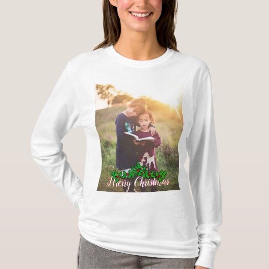  Grote Kerstmis met foto's en tekst T-shirt (Voorkant)