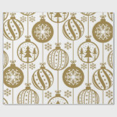 Grote kerstpapier met gouden Ornament Cadeaupapier (Vlak)