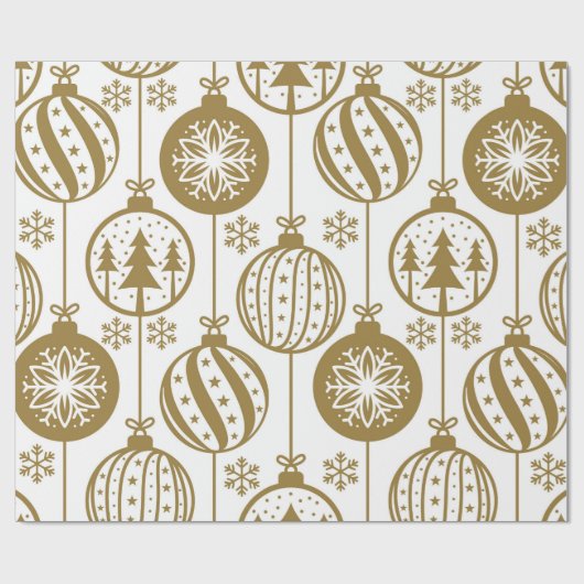 Grote kerstpapier met gouden Ornament Cadeaupapier (Vlak)