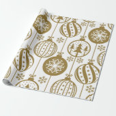 Grote kerstpapier met gouden Ornament Cadeaupapier (Uitgerold)